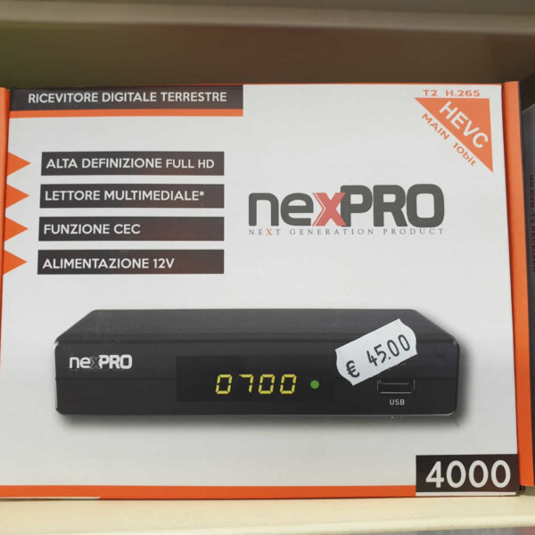 Decoder Digitale Terrestre DVB-T2 HEVC NexPRO 4000